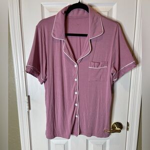 Pink Button-Up Pajama Set (top and bottoms)
